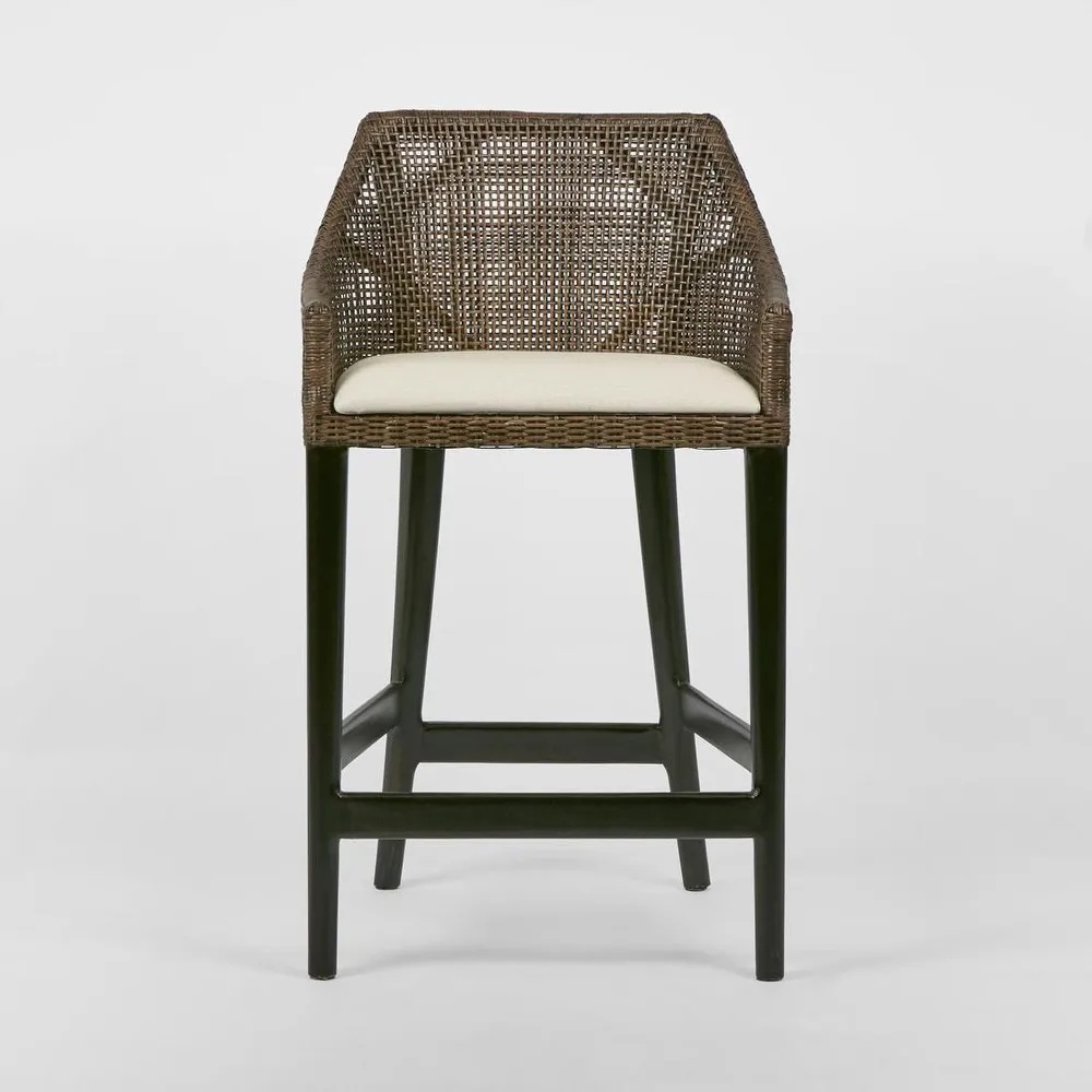 Charlotte Rattan Counter Stool Soil Brown, W 53cm x D 52cm x H 91cm (RRP $570) - Image 2