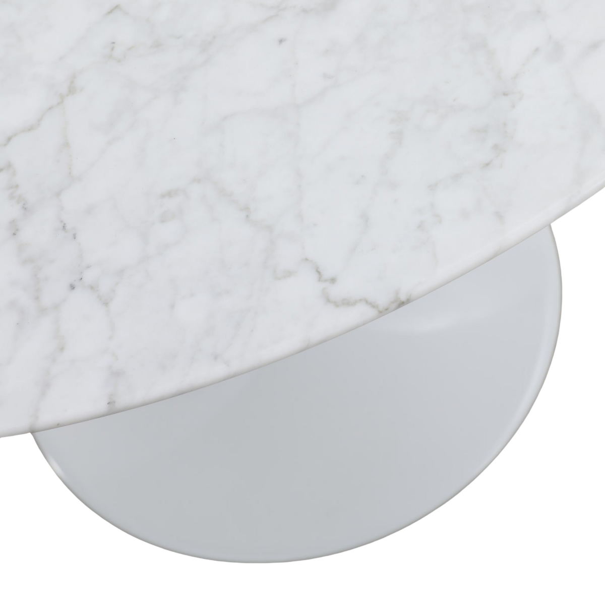 Aurora Round Dining Table Marble White, W 100cm x D 100cm x H 72cm (RRP $2285) - Image 2