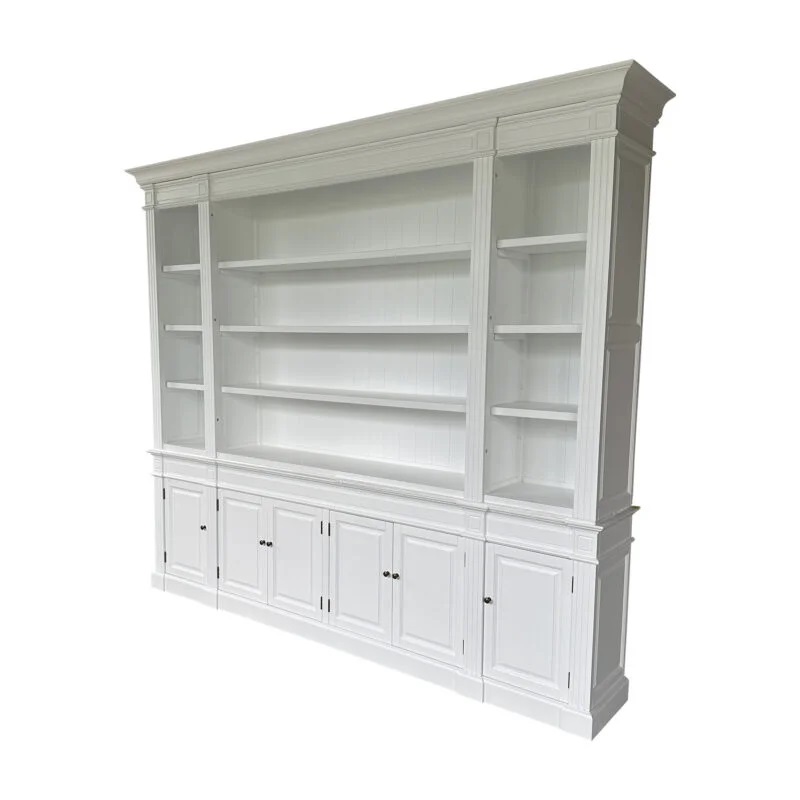 "Sanctuary" Hamptons Style Timber Bookcase Cabinet, White 270cmW x 45cmD x 230cmH (RRP $8999) - Image 3