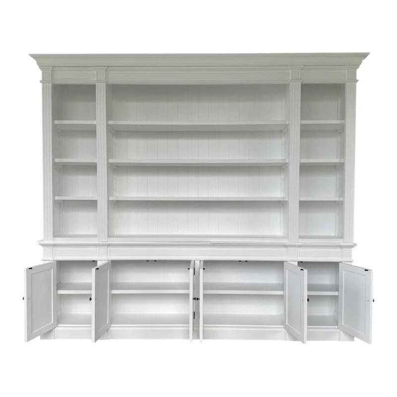 "Sanctuary" Hamptons Style Timber Bookcase Cabinet, White 270cmW x 45cmD x 230cmH (RRP $8999) - Image 2