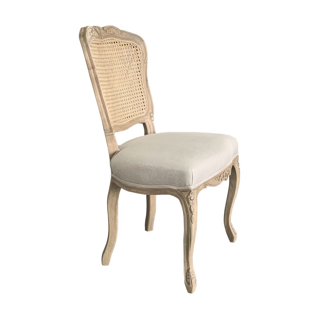 "Provence" Hamptons Style Rattan Dining Chair Weathered Oak, 52cmW x 60cmD x 93cmH - Image 2