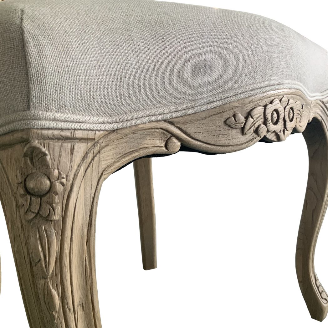 "Provence" Hamptons Style Rattan Dining Chair Weathered Oak, 52cmW x 60cmD x 93cmH - Image 3