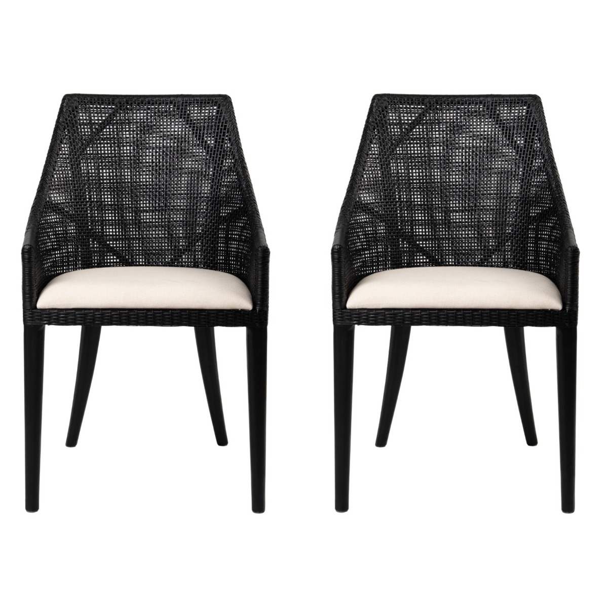 Charlotte Rattan Dining Chair Black, W 54 D 56 H 88cm (RRP $499) - Image 10