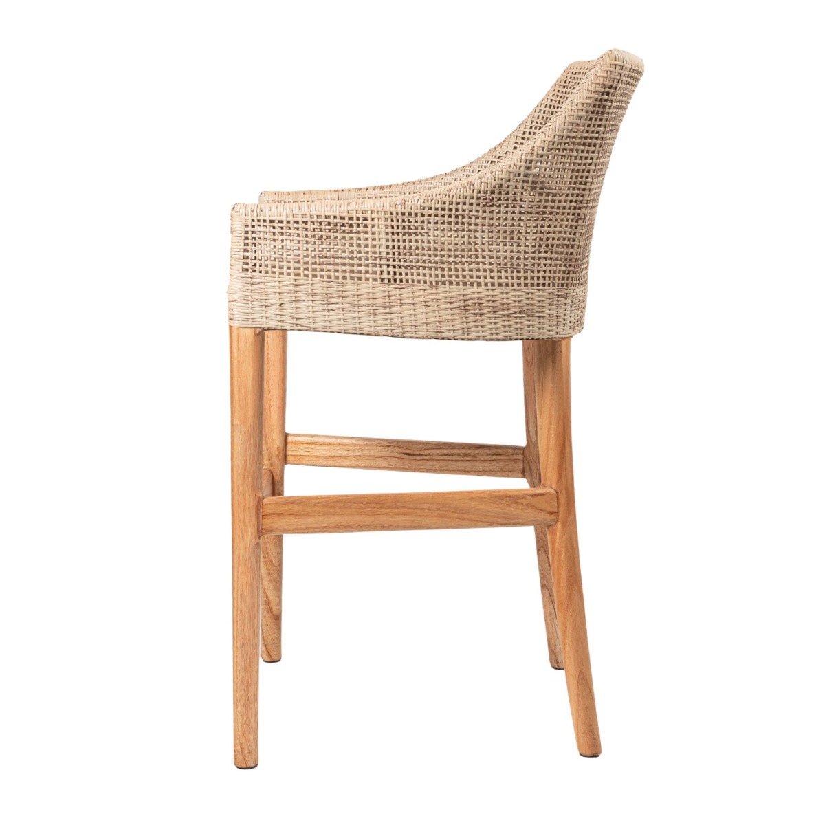 Charlotte Rattan Counter Stool Natural Whitewash, W 54 D 56 H 91cm (RRP $570) - Image 3
