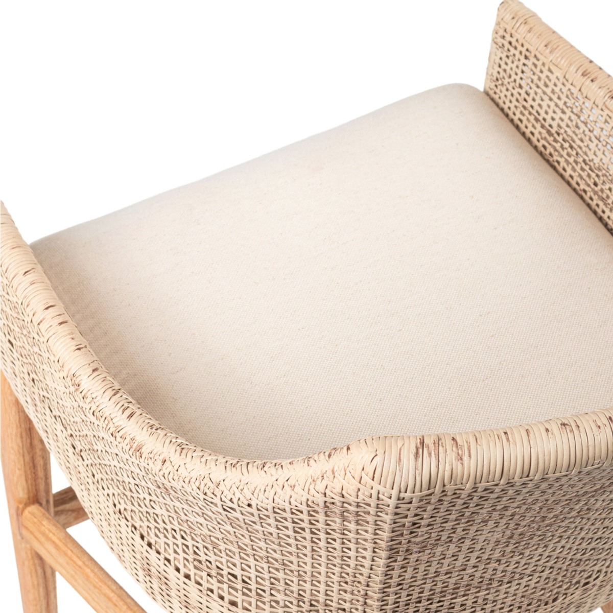 Charlotte Rattan Counter Stool Natural Whitewash, W 54 D 56 H 91cm (RRP $570) - Image 5