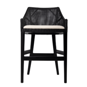 Charlotte Rattan Counter Stool Black, W 54 D 56 H 91cm (RRP $570)