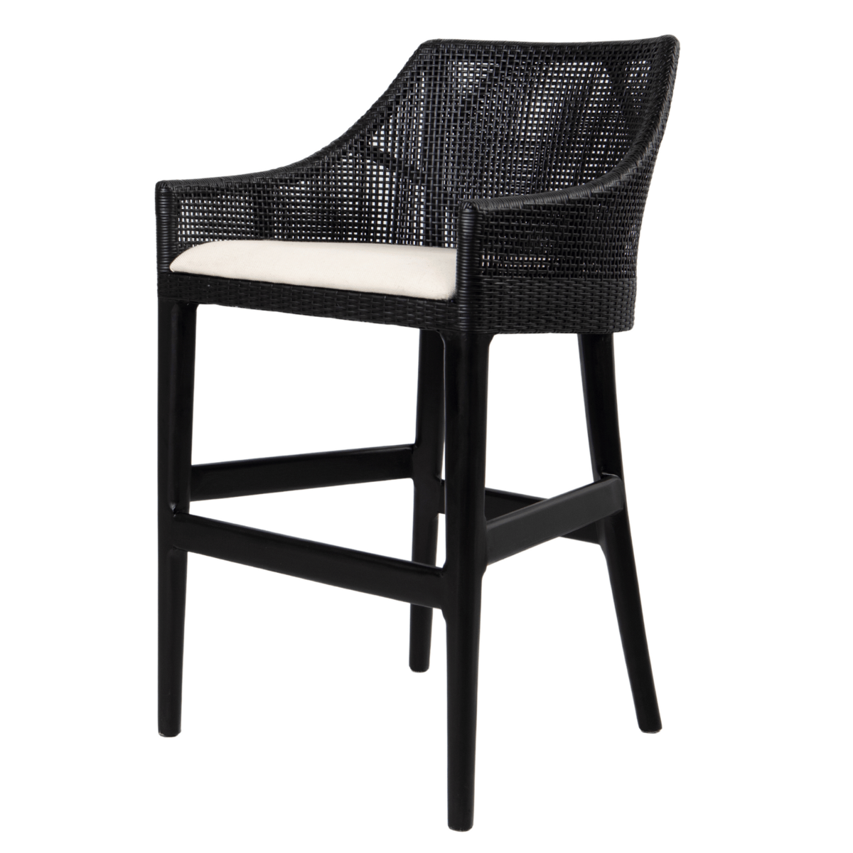 Charlotte Rattan Counter Stool Black, W 54 D 56 H 91cm (RRP $570) - Image 14