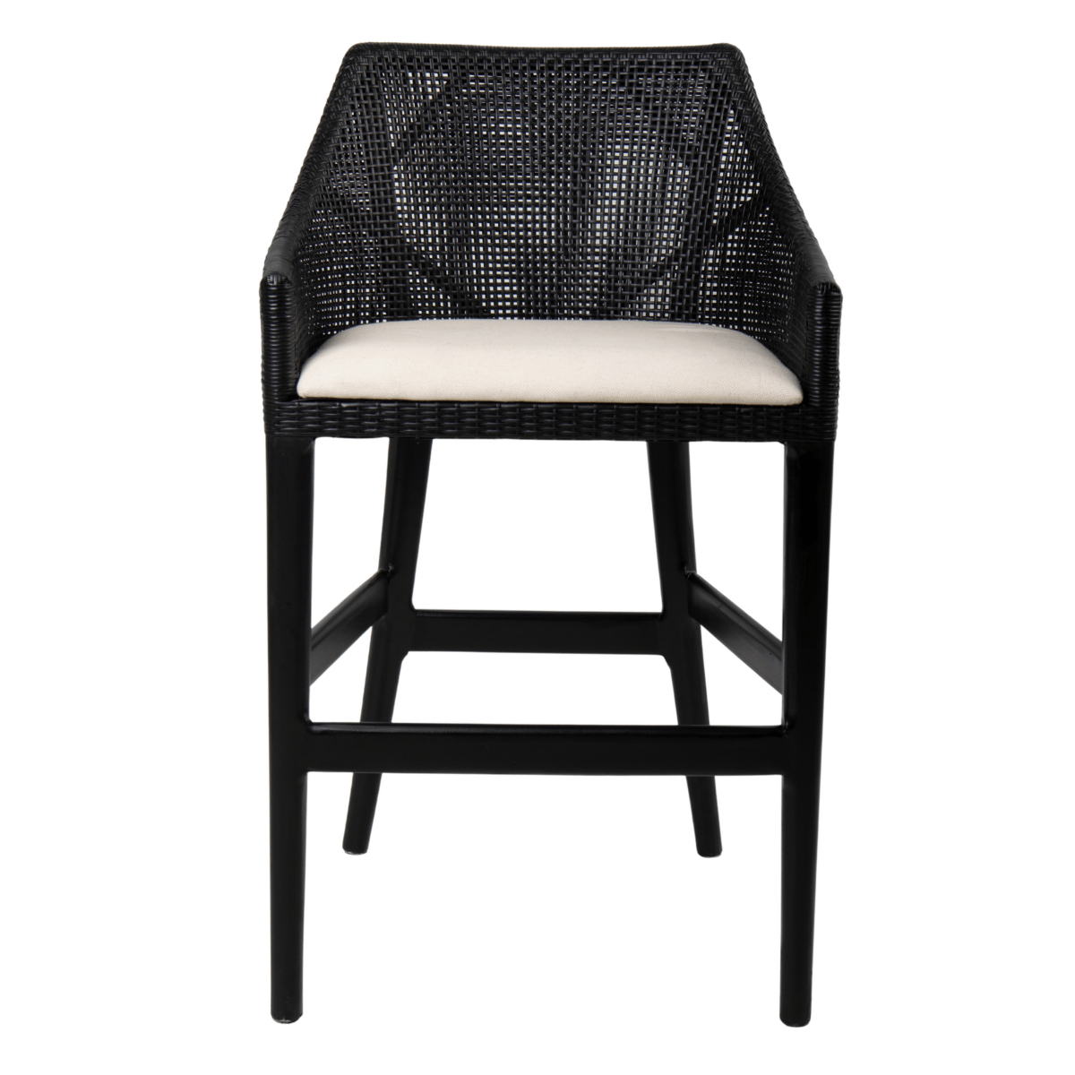 Charlotte Rattan Counter Stool Black, W 54 D 56 H 91cm (RRP $570) - Image 10