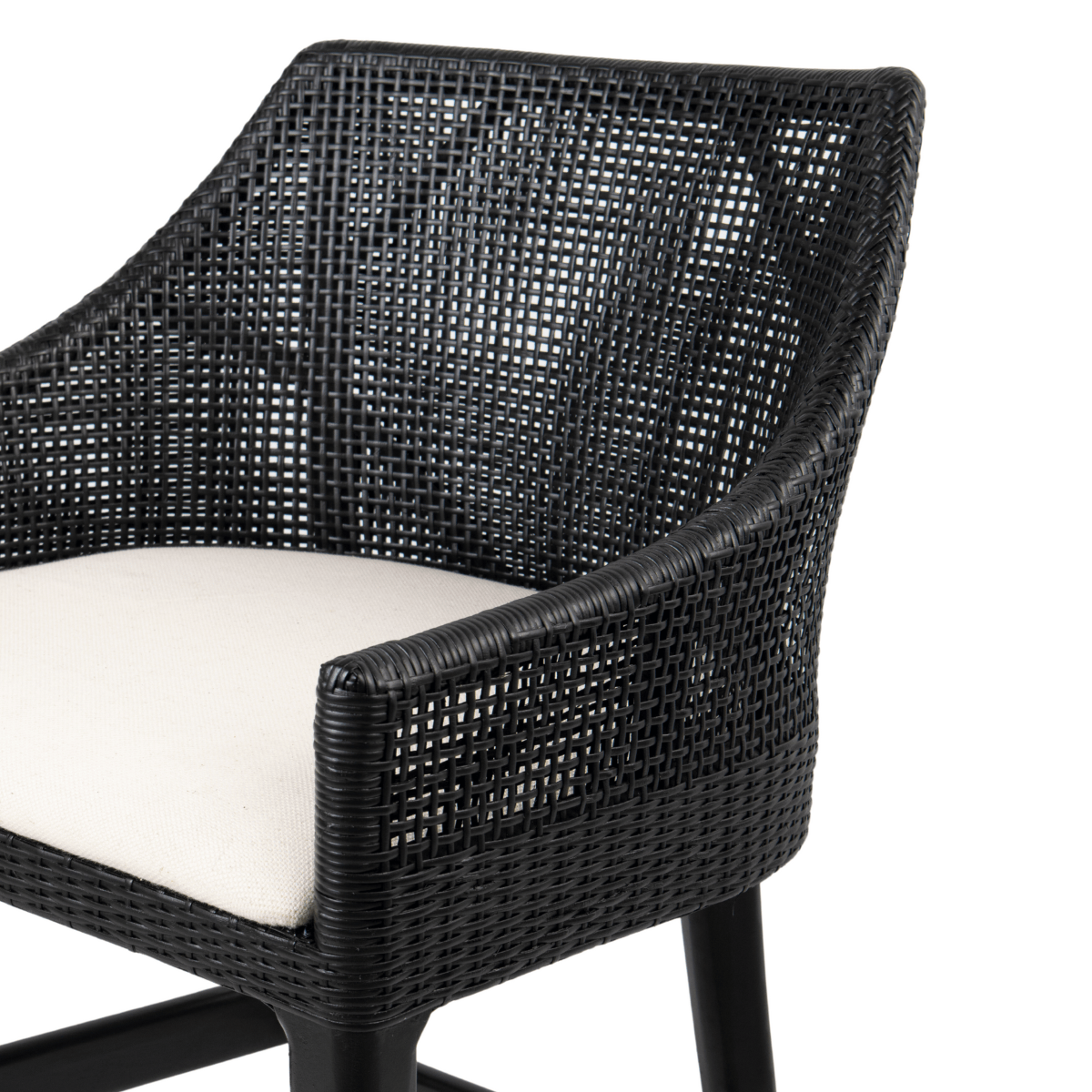 Charlotte Rattan Counter Stool Black, W 54 D 56 H 91cm (RRP $570) - Image 4