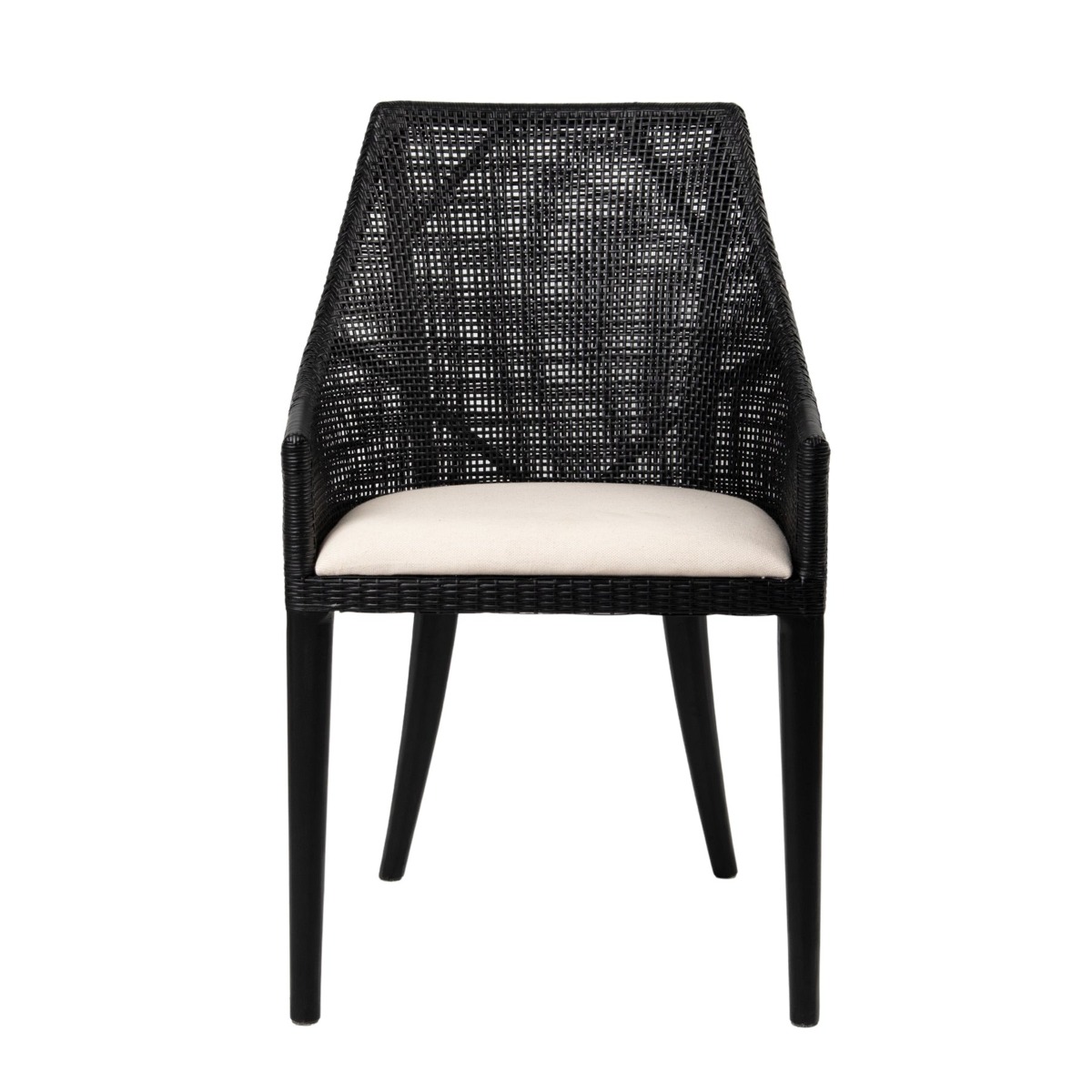 Charlotte Rattan Dining Chair Black, W 54 D 56 H 88cm (RRP $499)