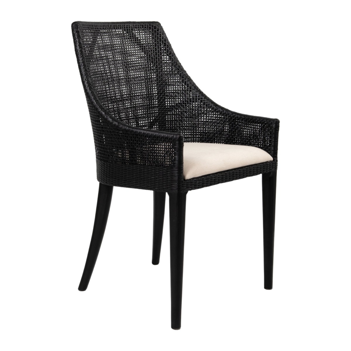 Charlotte Rattan Dining Chair Black, W 54 D 56 H 88cm (RRP $499) - Image 3