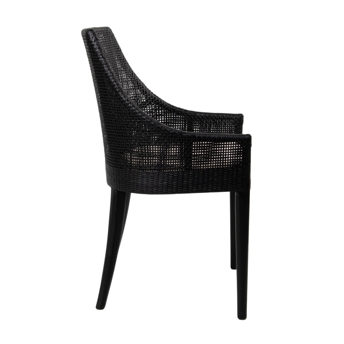 Charlotte Rattan Dining Chair Black, W 54 D 56 H 88cm (RRP $499) - Image 4