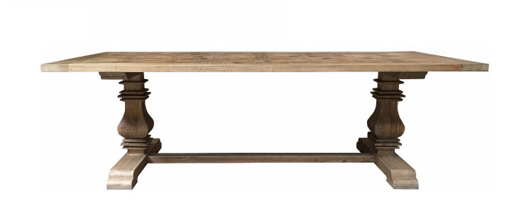 "Parquet" Hamptons Style Timber Parquetry Dining Table, 200cm x 100cm x 76cmH - Image 2