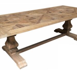 "Parquet" Hamptons Style Timber Parquetry Dining Table, 200cm x 100cm x 76cmH