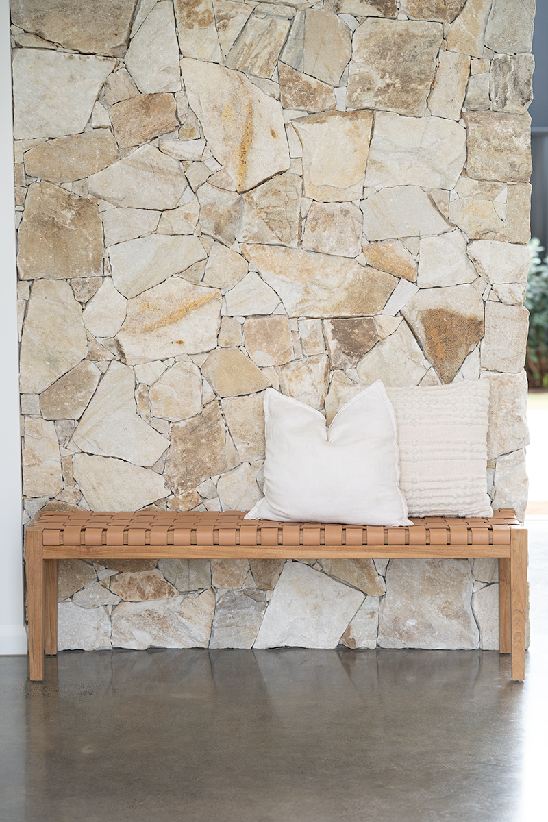 Pasadena Leather Strap Bench Nude, Length 150cm x Width 40cm x Height 46cm - Image 3