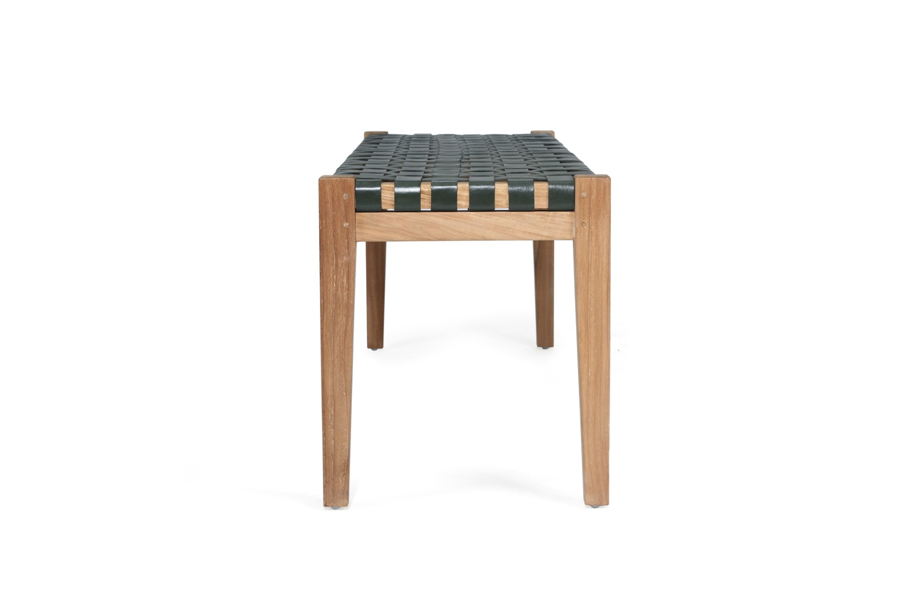 Pasadena Leather Strap Bench Olive, Length 150cm x Width 40cm x Height 46cm - Image 3