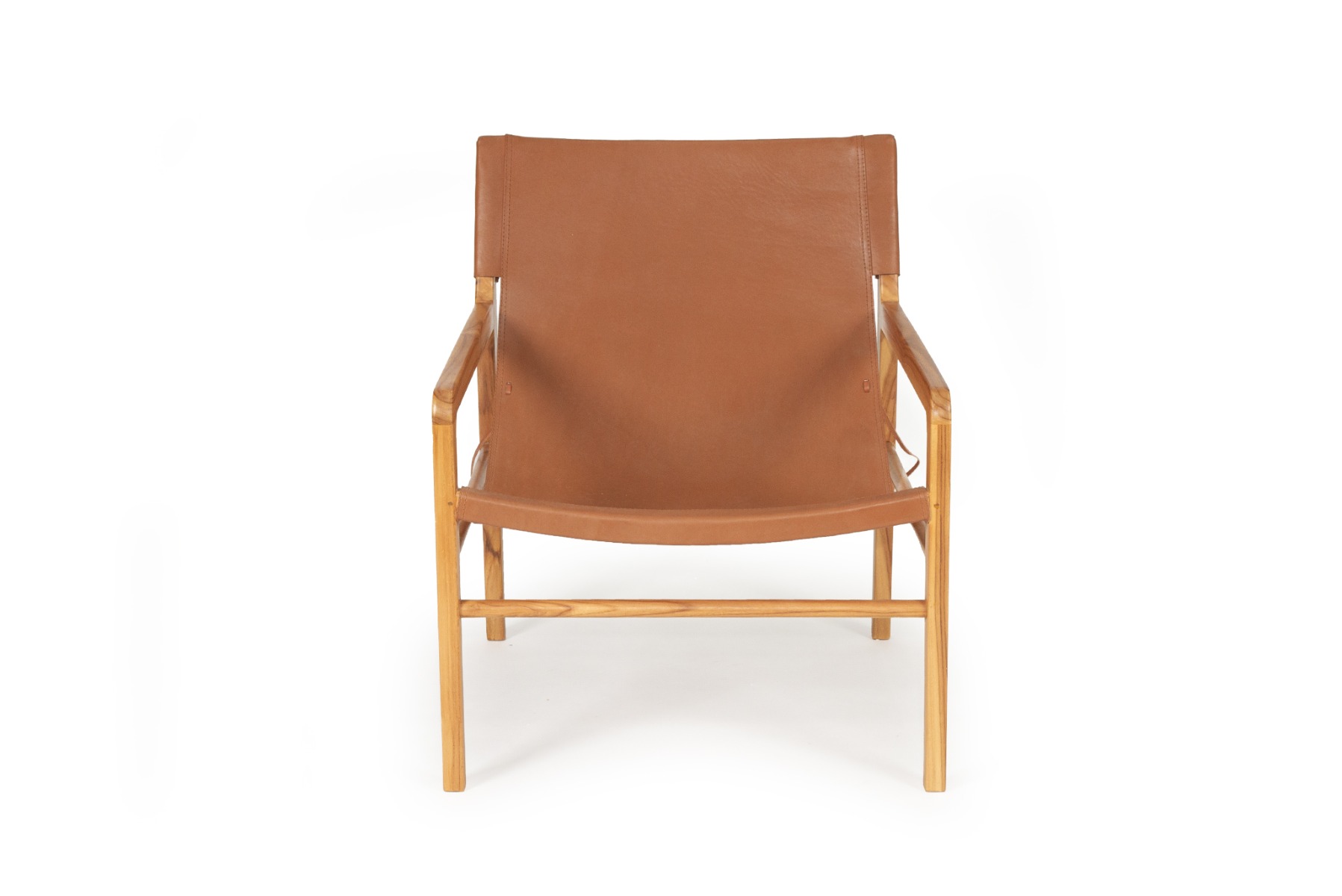 Pasadena Leather Sling Chair Tan, Width 66cm x Depth 75cm x Height 75cm - Image 4
