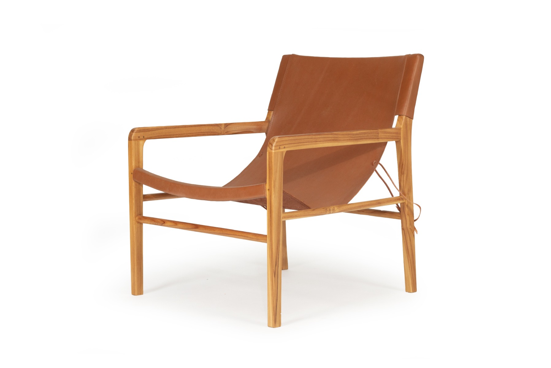 Pasadena Leather Sling Chair Tan, Width 66cm x Depth 75cm x Height 75cm - Image 8