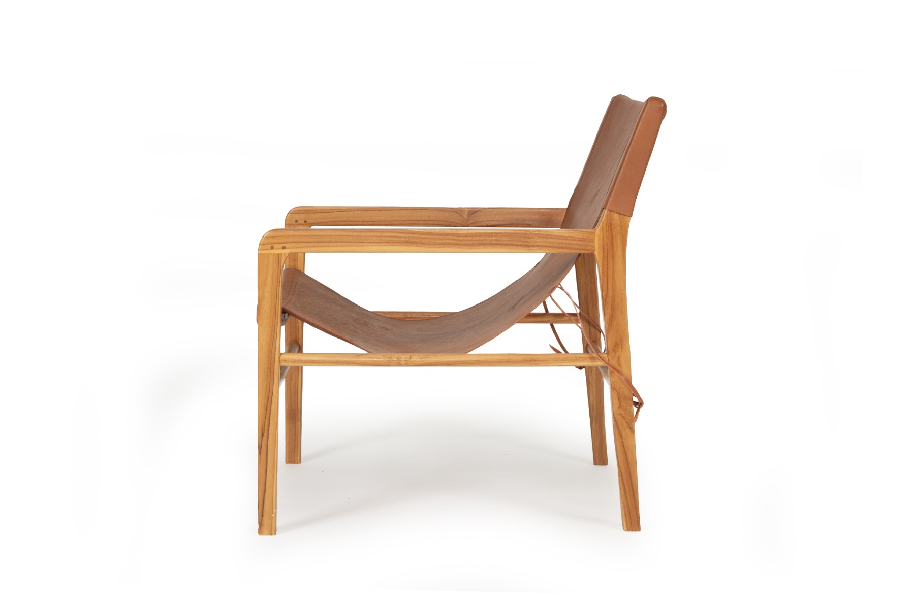 Pasadena Leather Sling Chair Tan, Width 66cm x Depth 75cm x Height 75cm - Image 7