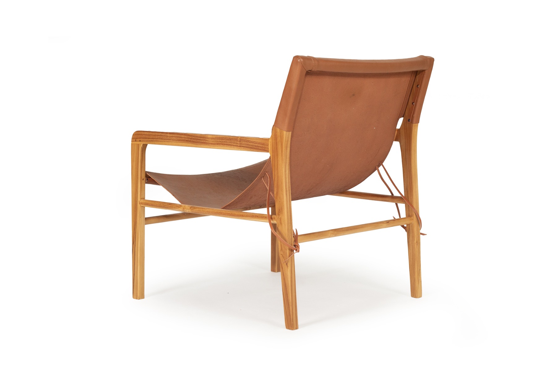 Pasadena Leather Sling Chair Tan, Width 66cm x Depth 75cm x Height 75cm - Image 6