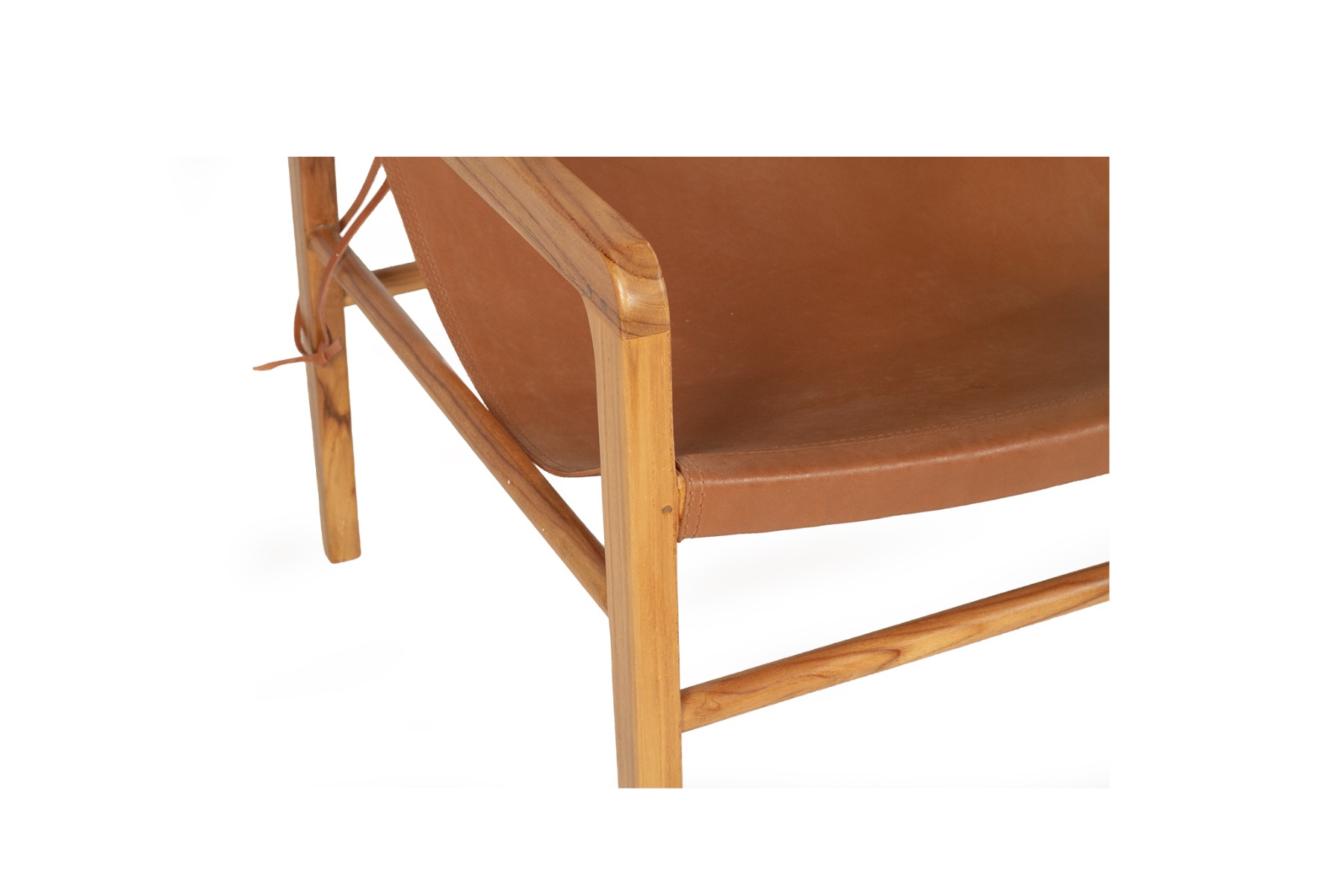 Pasadena Leather Sling Chair Tan, Width 66cm x Depth 75cm x Height 75cm - Image 2
