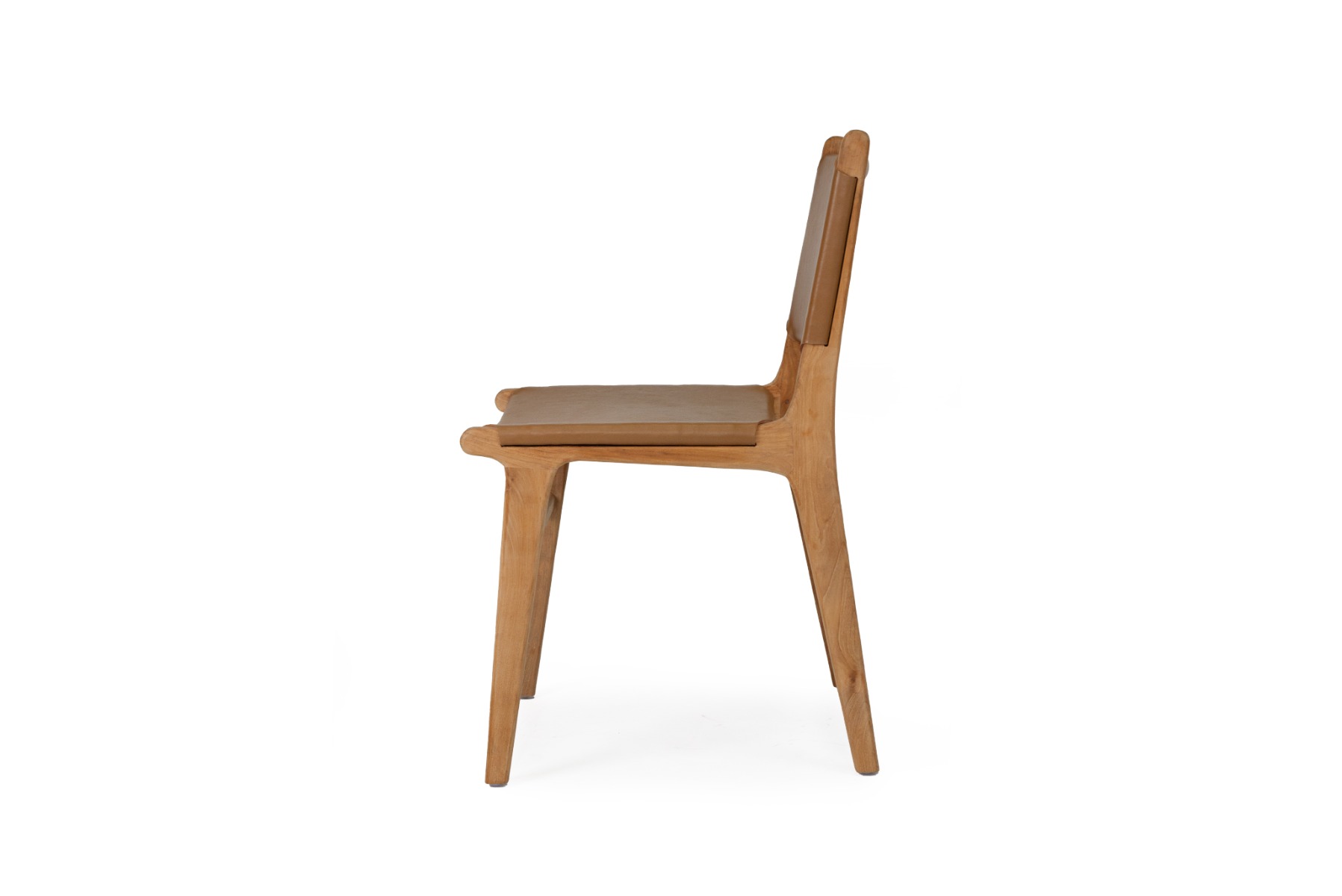 Pasadena Leather Side Chair Tan, Width 53cm x Depth 55 x Height 48cm - Image 7