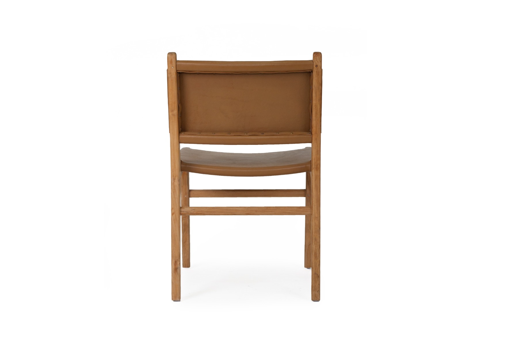 Pasadena Leather Side Chair Tan, Width 53cm x Depth 55 x Height 48cm - Image 4