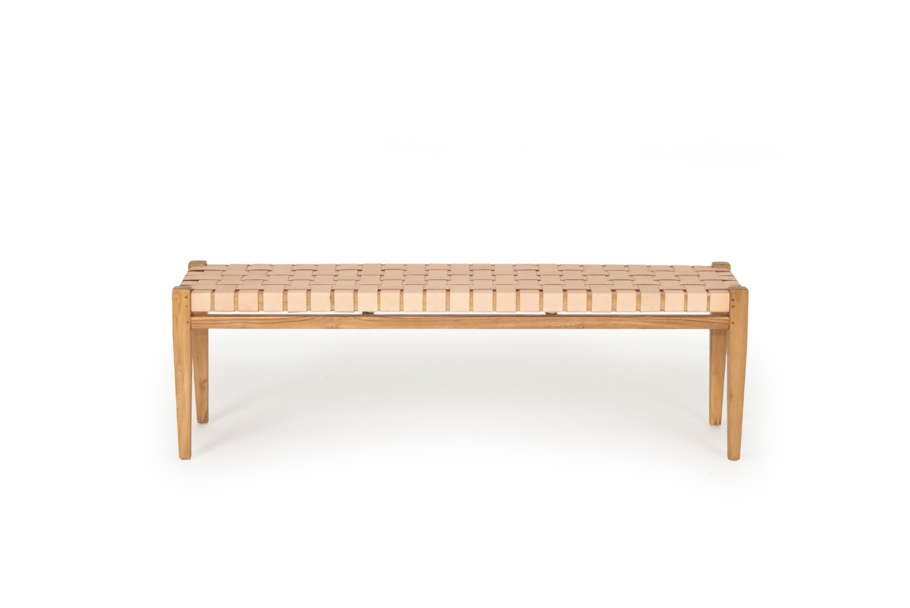 Pasadena Leather Strap Bench Nude, Length 150cm x Width 40cm x Height 46cm - Image 4