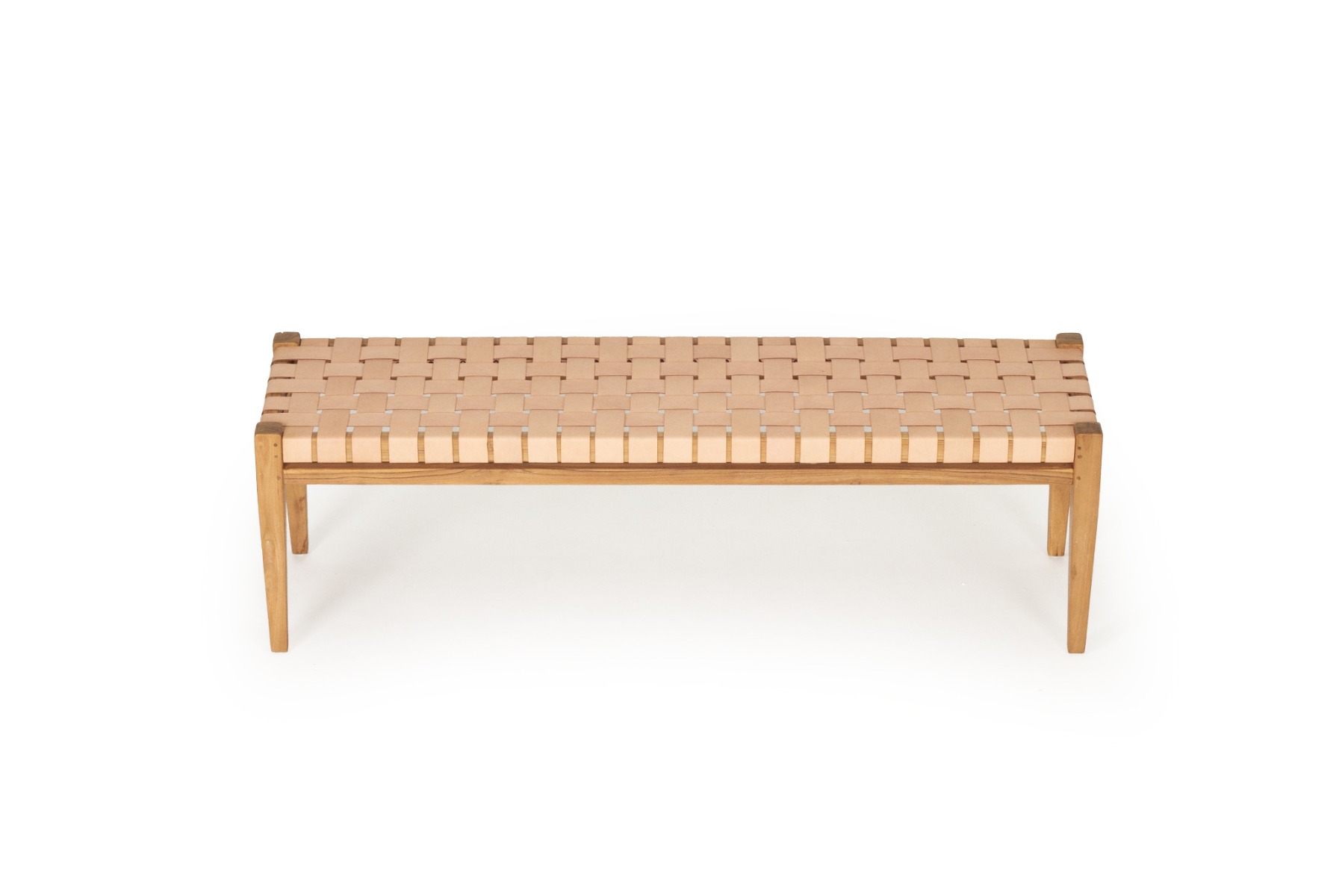 Pasadena Leather Strap Bench Nude, Length 150cm x Width 40cm x Height 46cm - Image 5