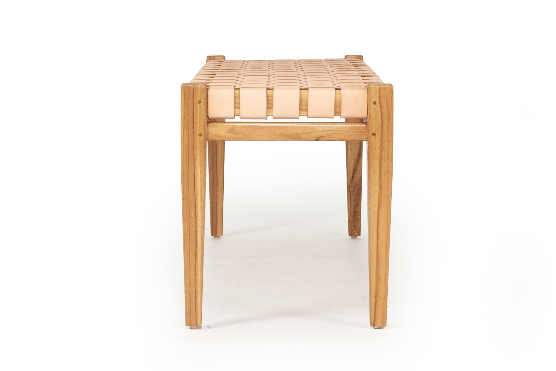 Pasadena Leather Strap Bench Nude, Length 150cm x Width 40cm x Height 46cm - Image 7