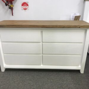 "Jefferson" Hamptons Style Timber Dresser Two Tone, 144cmL x 45cmD x 82cmH