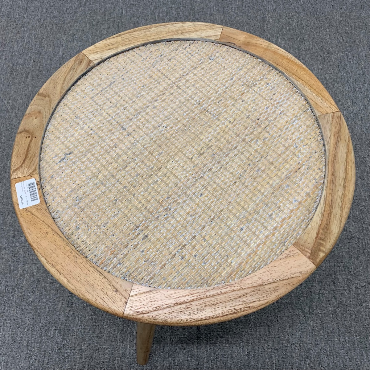 "Mauritius" British Colonial Style Alfresco Rattan Side Table, Whitewash - Image 3