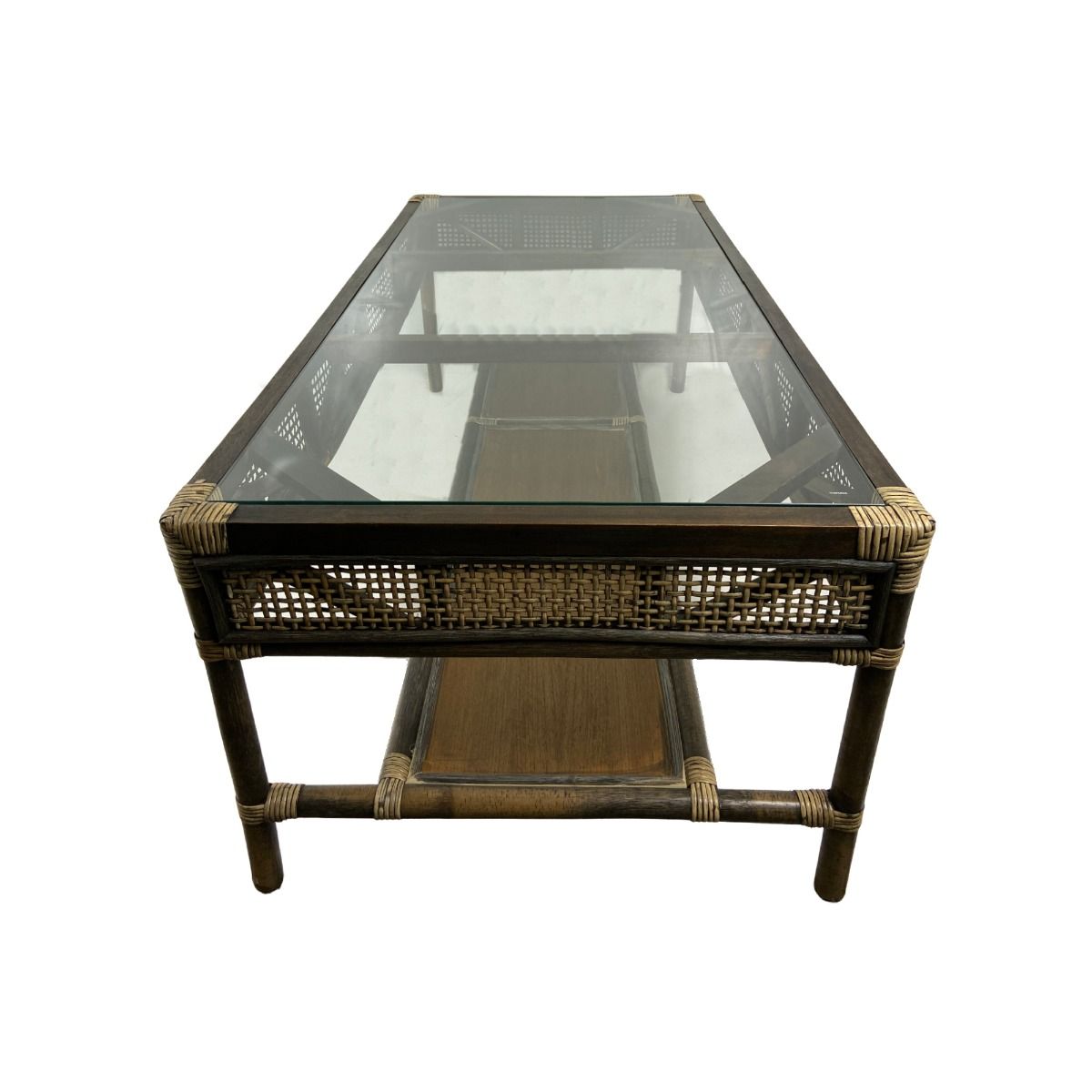 CLEARANCE SALE "Caribbean" British Colonial Style Alfresco Rattan & Glass Coffee Table, 120cmL x 60cmW x 45cmH(RRP $999) - Image 5