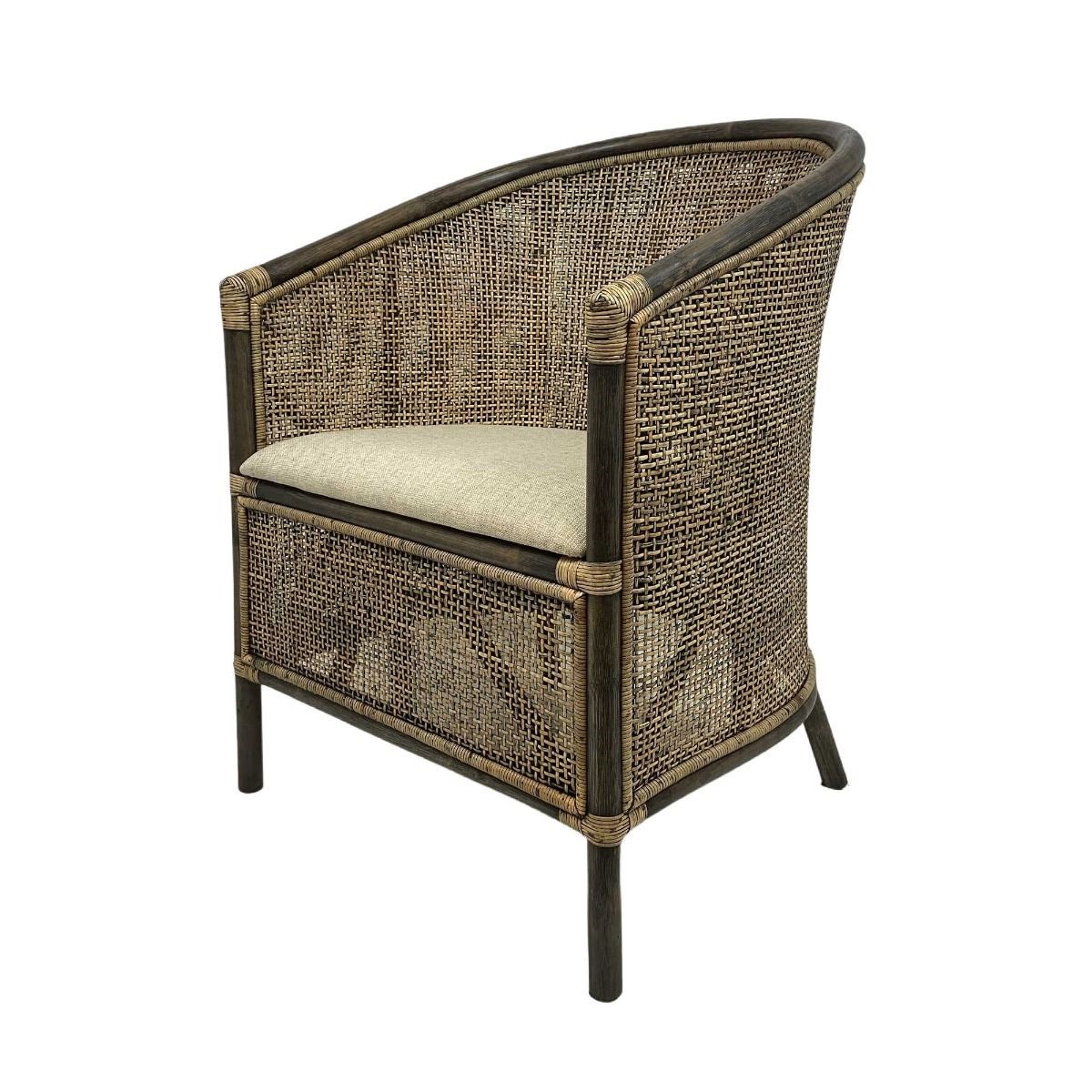 CLEARANCE SALE "Caribbean" British Colonial Style Alfresco Rattan Tub Chair, 63cmL x 61cmW x 85cmH (RRP $599) - Image 2