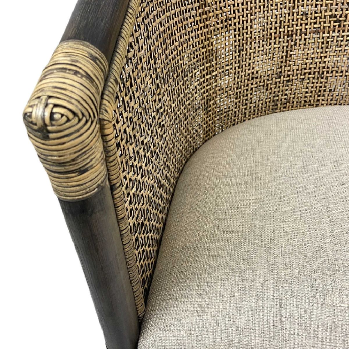 CLEARANCE SALE "Caribbean" British Colonial Style Alfresco Rattan Tub Chair, 63cmL x 61cmW x 85cmH (RRP $599) - Image 6
