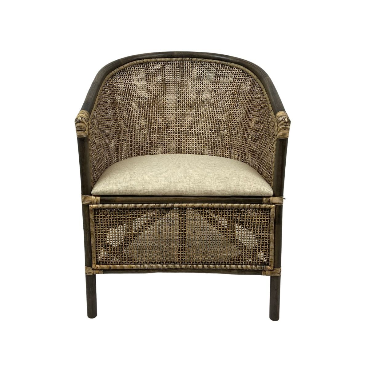 CLEARANCE SALE "Caribbean" British Colonial Style Alfresco Rattan Tub Chair, 63cmL x 61cmW x 85cmH (RRP $599) - Image 3