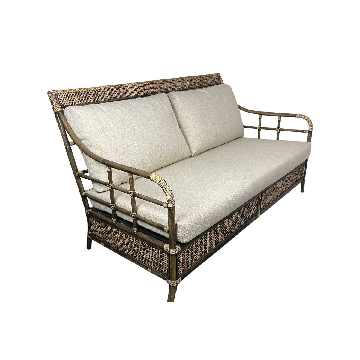 CLEARANCE SALE "Caribbean" British Colonial Style Alfresco 2.5 Seater Rattan Lounge, 165cmL x 89cmW x 95cmH (RRP $1799) - Image 5