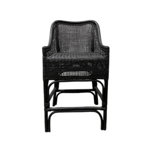 "Southbeach" Hamptons Style Rattan Kitchen Counter Bar Stool, Black (RRP $499)