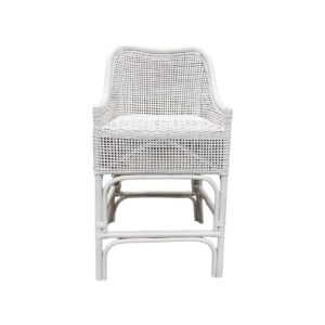 "Southbeach" Hamptons Style Rattan Kitchen Counter Bar Stool, White (RRP $499)