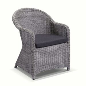 "Seychelles" Hamptons Style Outdoor Wicker Dining Chair, Brushed Grey (RRP $799)