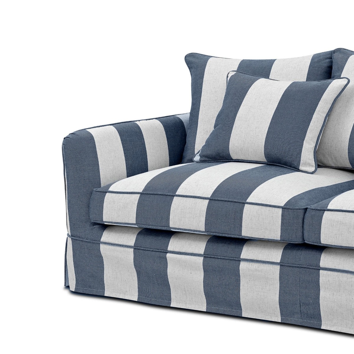 Noosa Hamptons 2 Seat Sofa Denim/Cream Stripe, W 170cm D 91cm H 80cm (RRP $2279) - Image 6