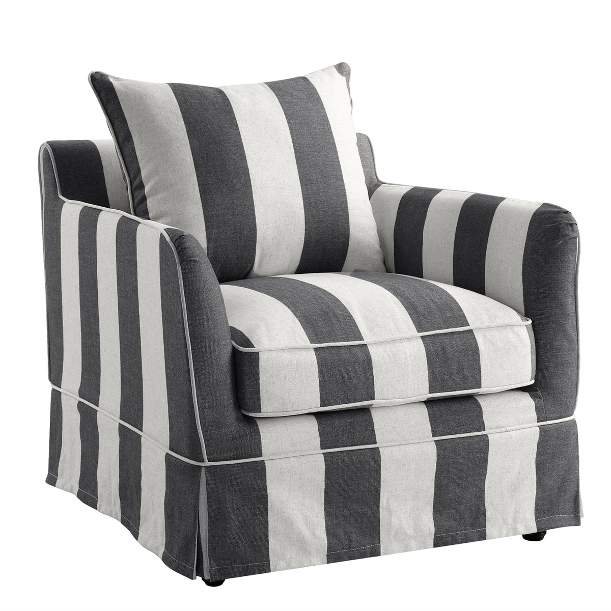 Noosa Hamptons Armchair Grey / Cream, W 91cm D 90cm H 80cm (RRP $1699) - Image 2