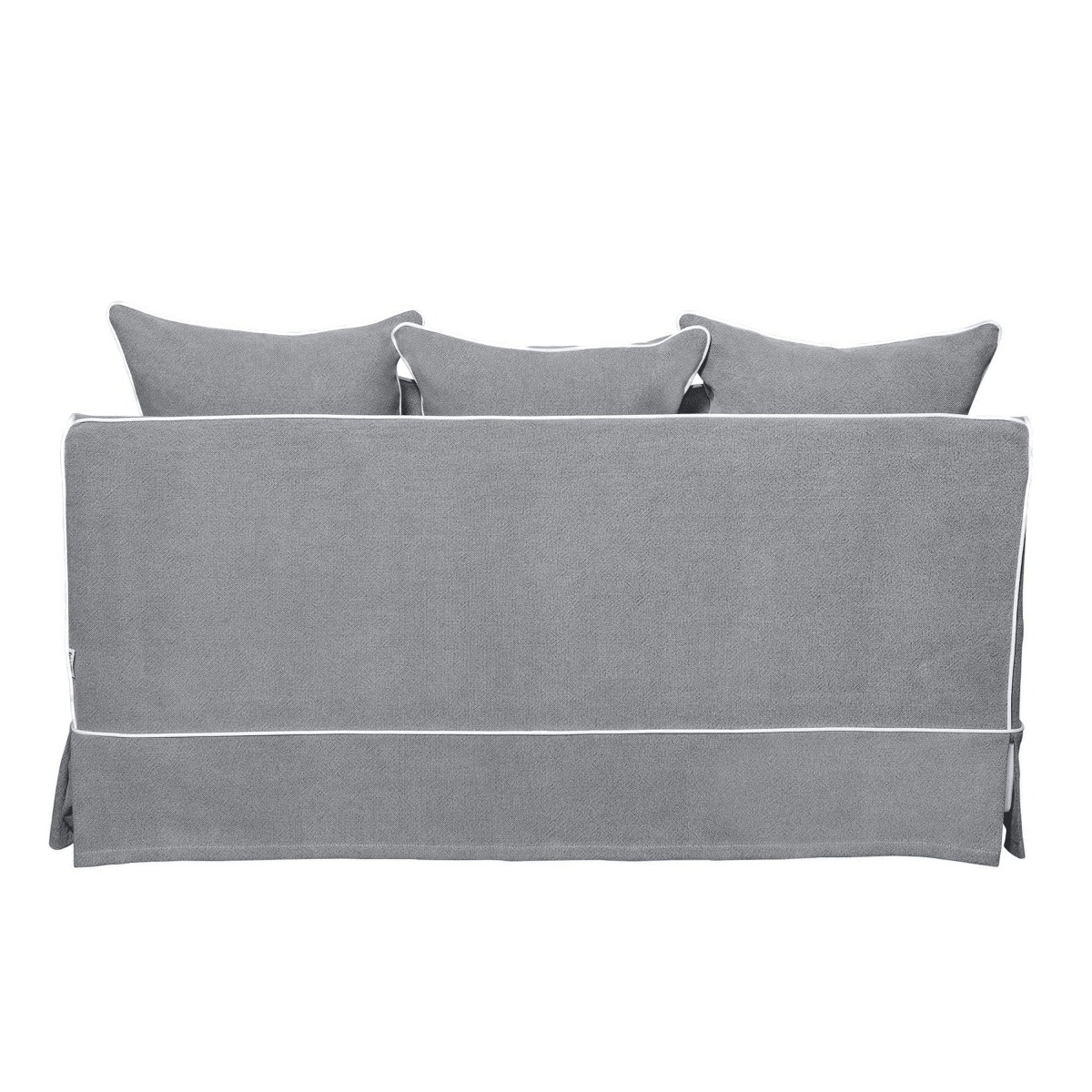 Slip Cover Only - Noosa Hamptons 1.5 Seat Sofa Grey W/White Piping, W 140cm D 91cm H 80cm (RRP $749) - Image 3