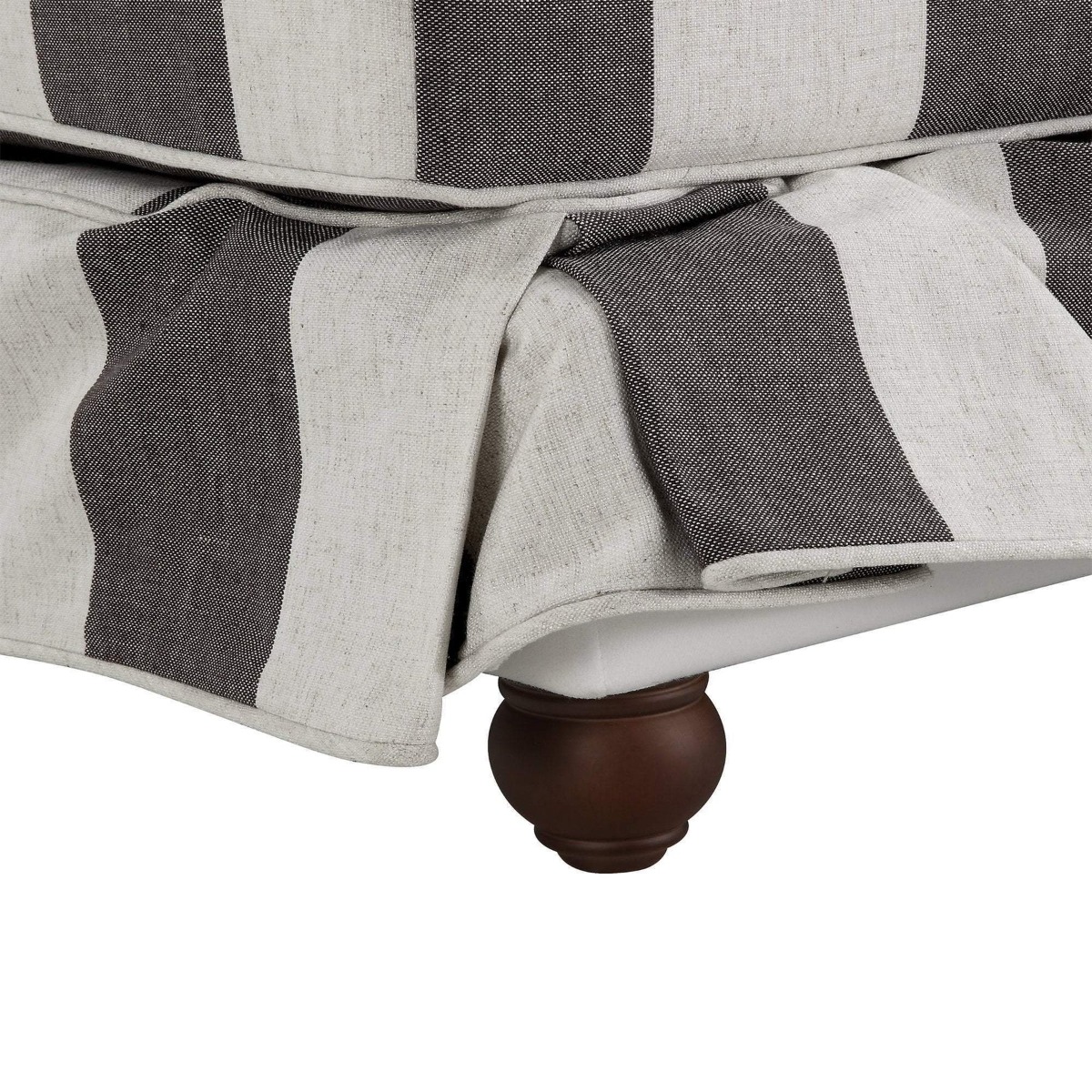 Noosa Hamptons Ottoman Grey/Cream Stripe, W 83cm D 83cm H 45cm (RRP $849) - Image 5