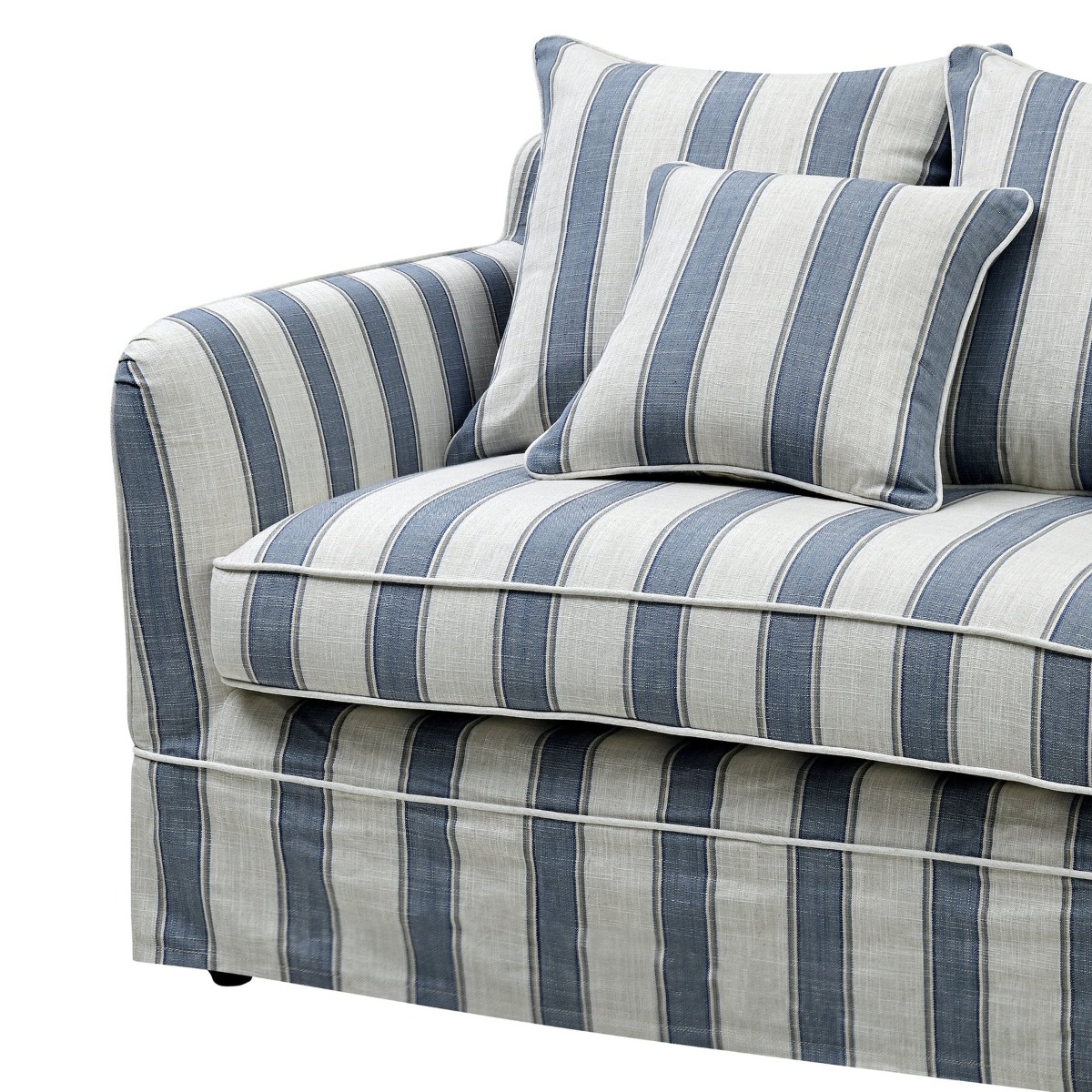 Slip Cover Only - Byron Hamptons 2.5 Seat Sofa Blue Sky, W 190cm D 96cm H 78cm (RRP $899) - Image 7