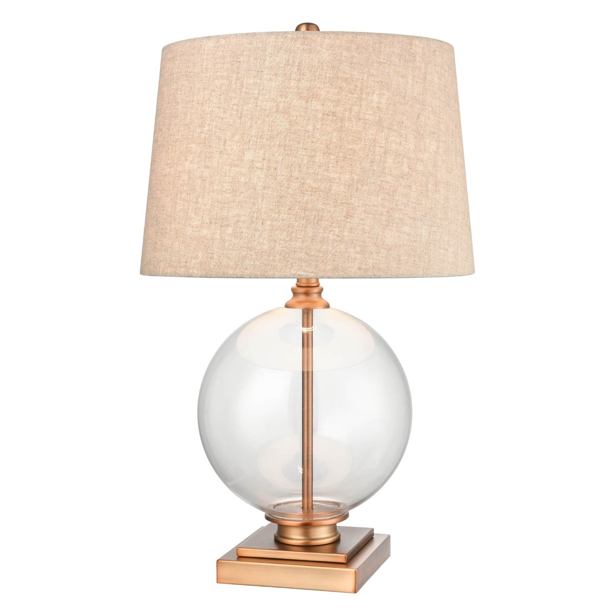 Ivy Small Antique Brass And Glass With Natural Linen Shade (RRP $289) - Image 8