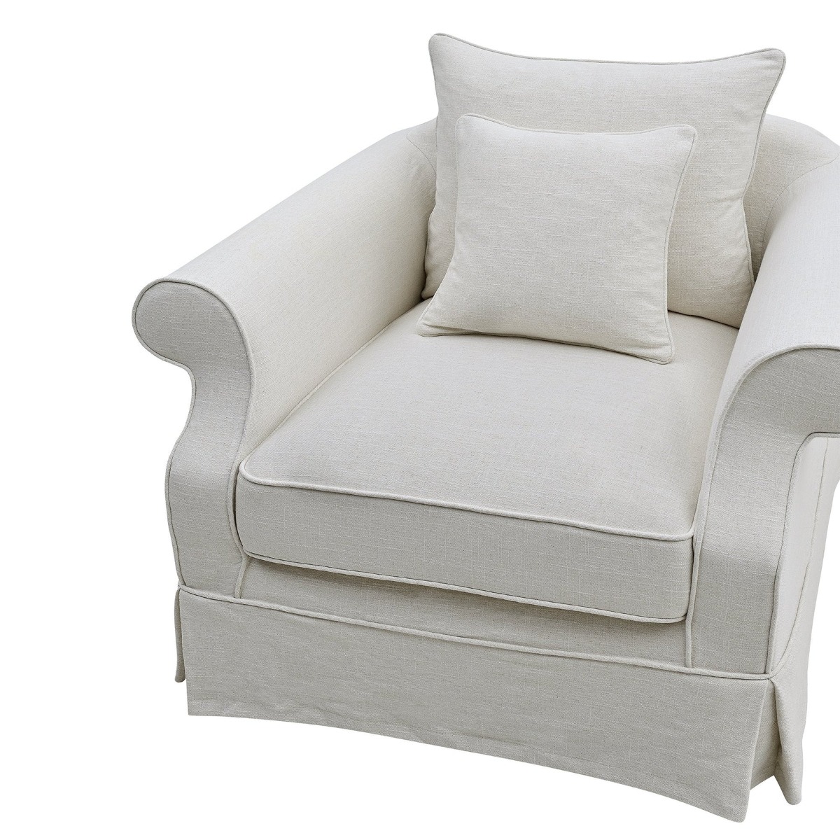 Avalon Hamptons Armchair Ivory, W 109cm D 96cm H 81cm (RRP $1899) - Image 8