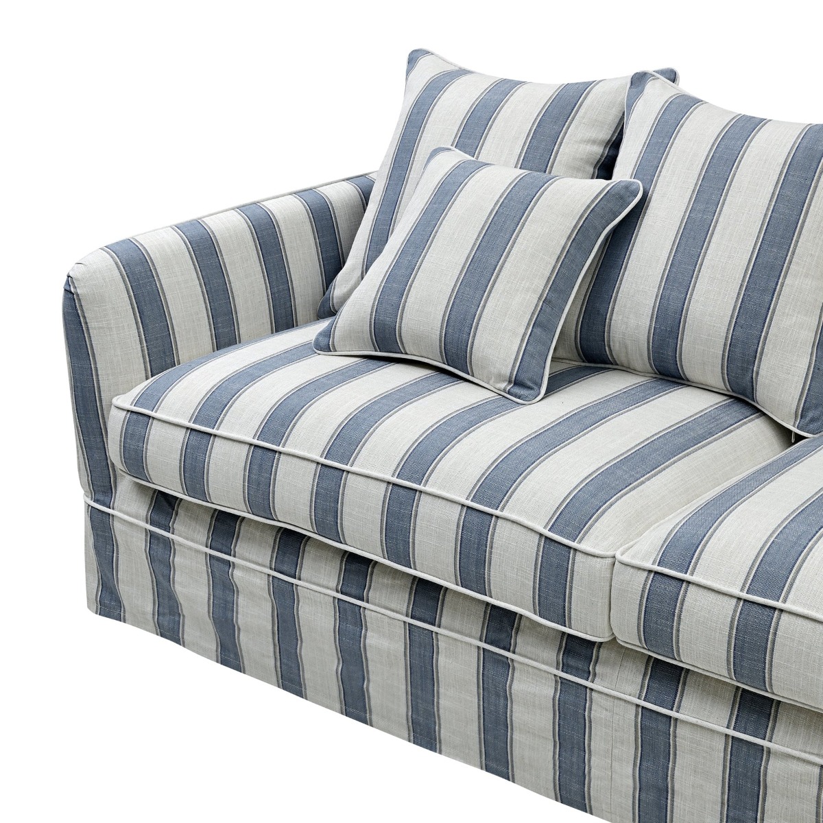 Slip Cover Only - Byron Hamptons 2.5 Seat Sofa Blue Sky, W 190cm D 96cm H 78cm (RRP $899) - Image 6