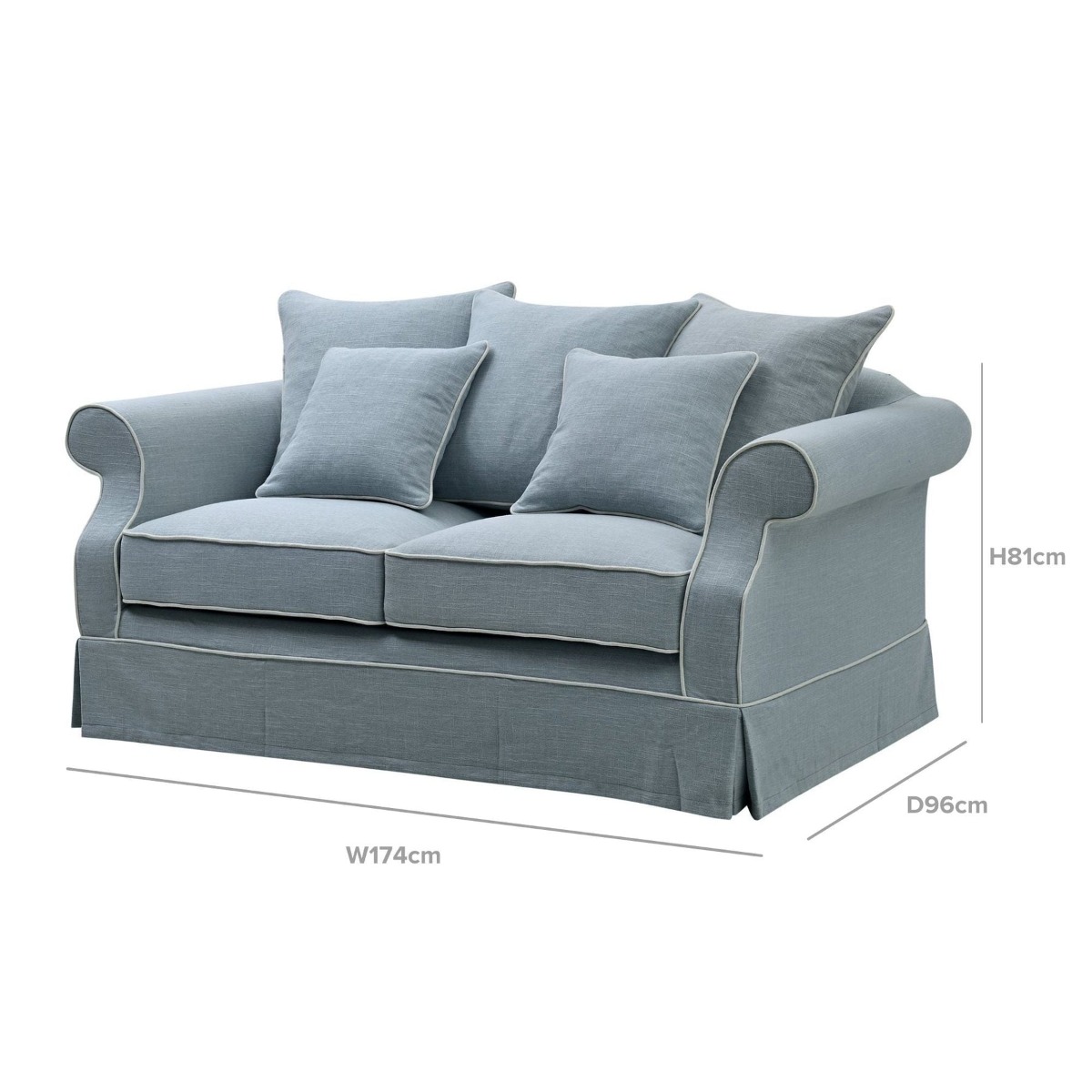 Avalon Hamptons 2 Seat Sofa Beach, W 174cm D 96cm H 81cm (RRP $2599) - Image 2