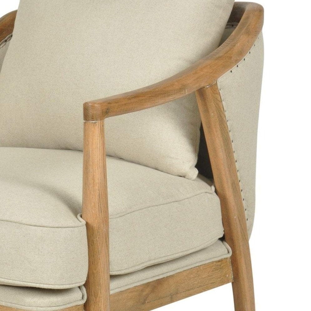 Asteria Armchair Linen Blend Natural, W 91cm D 76cm H 81cm (RRP $1299) - Image 6